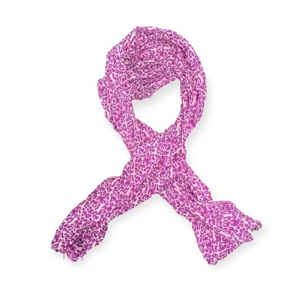 Anthropologie Pink Magenta Leopard Large Scarf